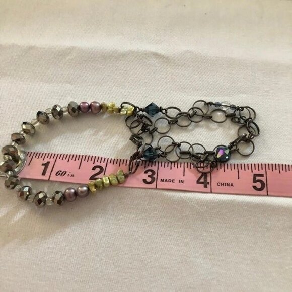Layered Chain Link Beaded Bracelet 3 Strand - Picture 6 of 10